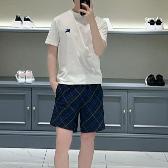 💎Han's house精品服飾💎Burberry 刺繡 戰馬 格紋 休閒褲 現貨 專櫃30500-5