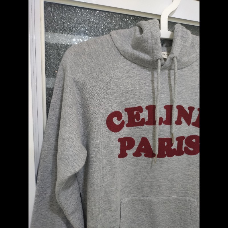 Celine 灰色字母帽T 上衣-5