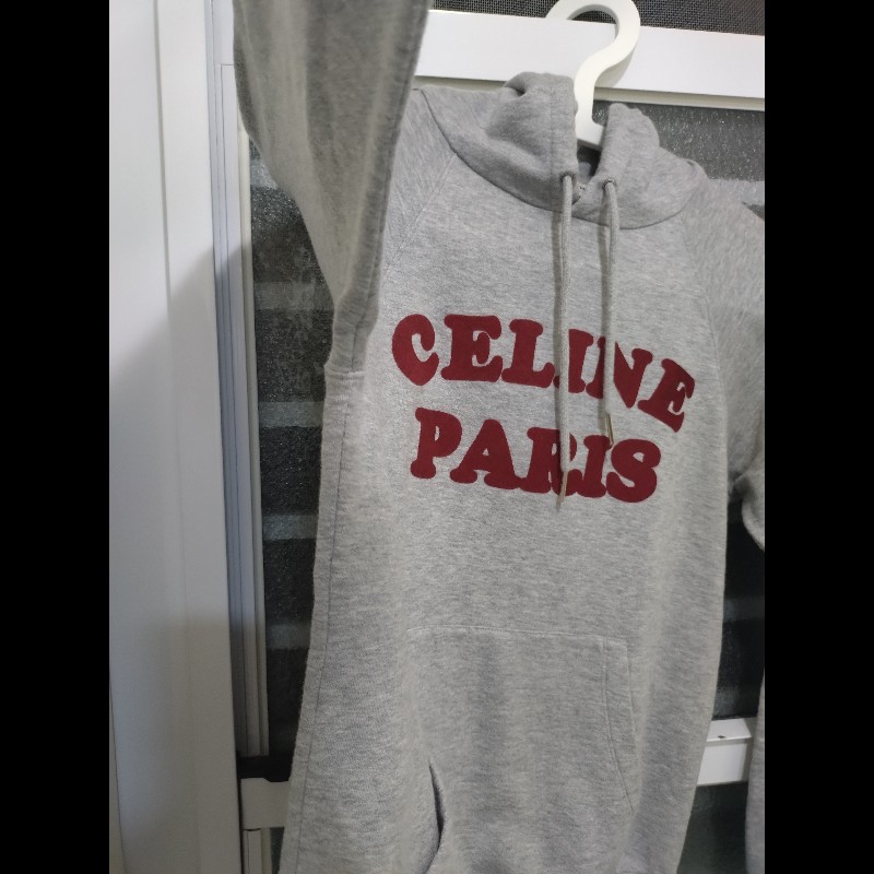 Celine 灰色字母帽T 上衣-6