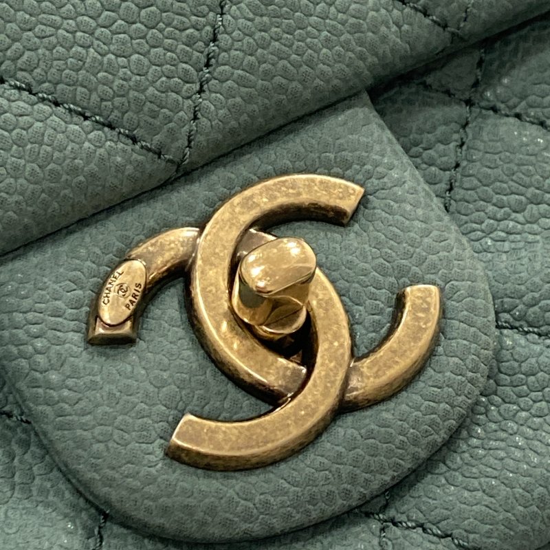 CHANEL 香奈兒 A67622 2013C Crown Flap CC Crown 系列  肩背包 荔枝牛皮 綠色 金釦-12