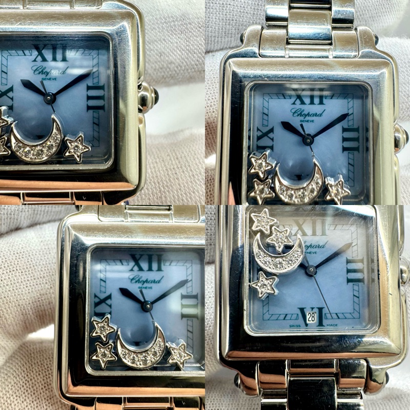 CHOPARD Happy Sport 27/8893 方形珍珠母貝面盤 4鑽 石英女錶 無電池-5