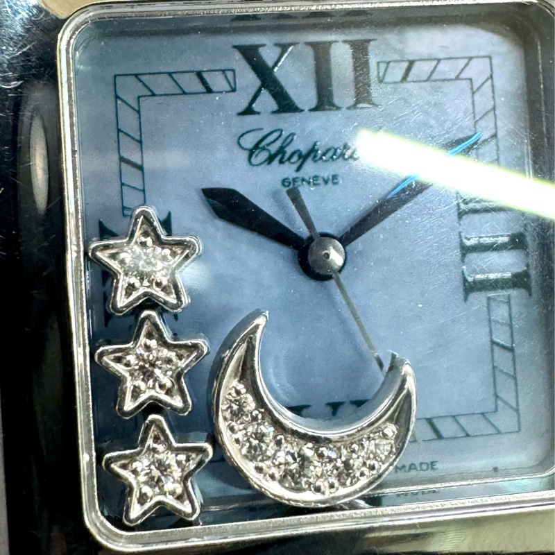 CHOPARD Happy Sport 27/8893 方形珍珠母貝面盤 4鑽 石英女錶 無電池-8