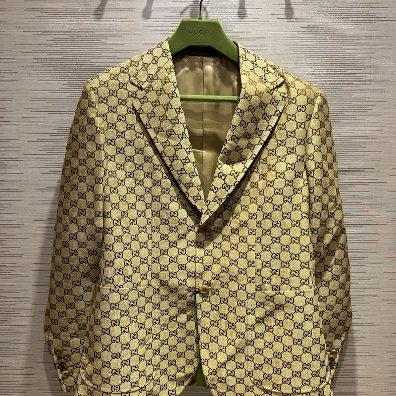 💎Han's house精品服飾💎 GUCCI 滿版 老花 西裝 現貨M 原價90000-0