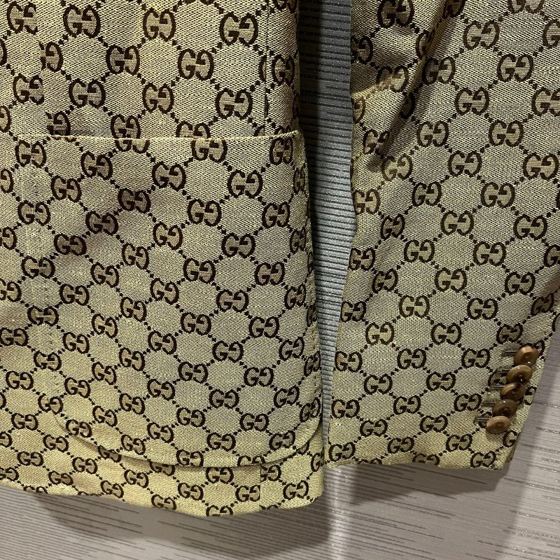 💎Han's house精品服飾💎 GUCCI 滿版 老花 西裝 現貨M 原價90000-2