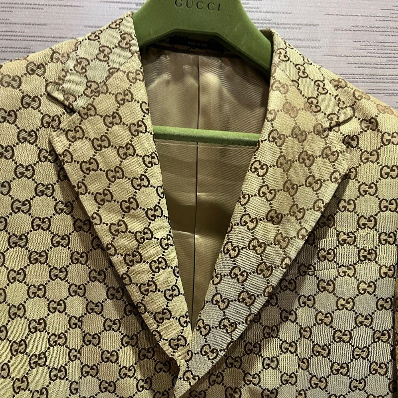 💎Han's house精品服飾💎 GUCCI 滿版 老花 西裝 現貨M 原價90000-3
