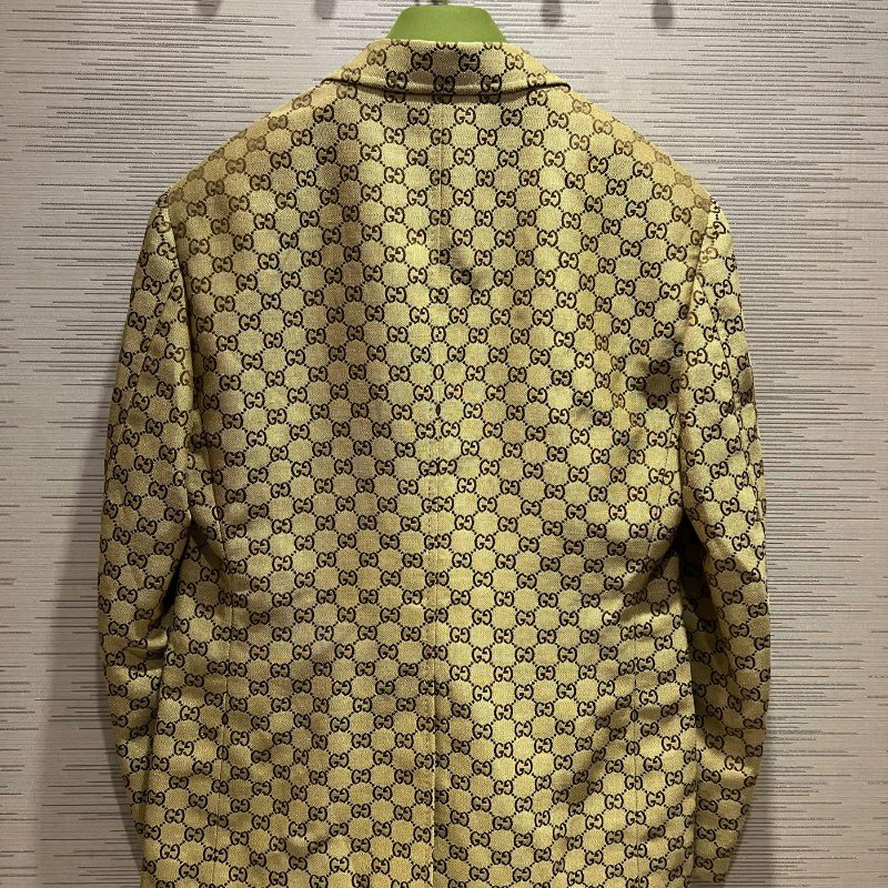 💎Han's house精品服飾💎 GUCCI 滿版 老花 西裝 現貨M 原價90000-4