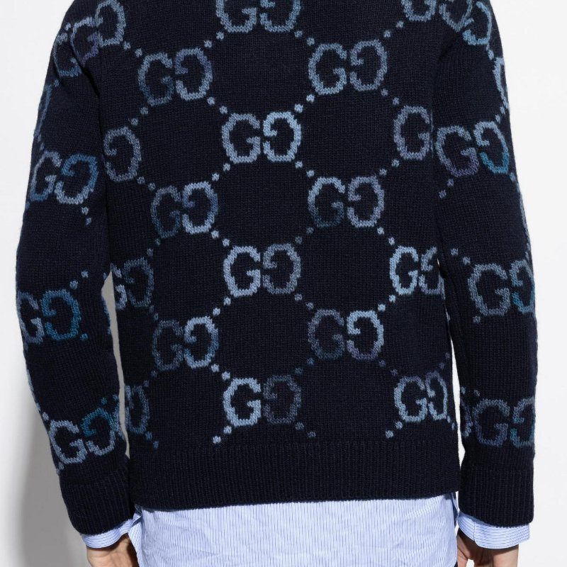 💎Han's house精品服飾💎GUCCI 滿版 漸層 GG 針織 羊毛 毛衣 ‎‎現貨 XS ～ S 原價51100-4
