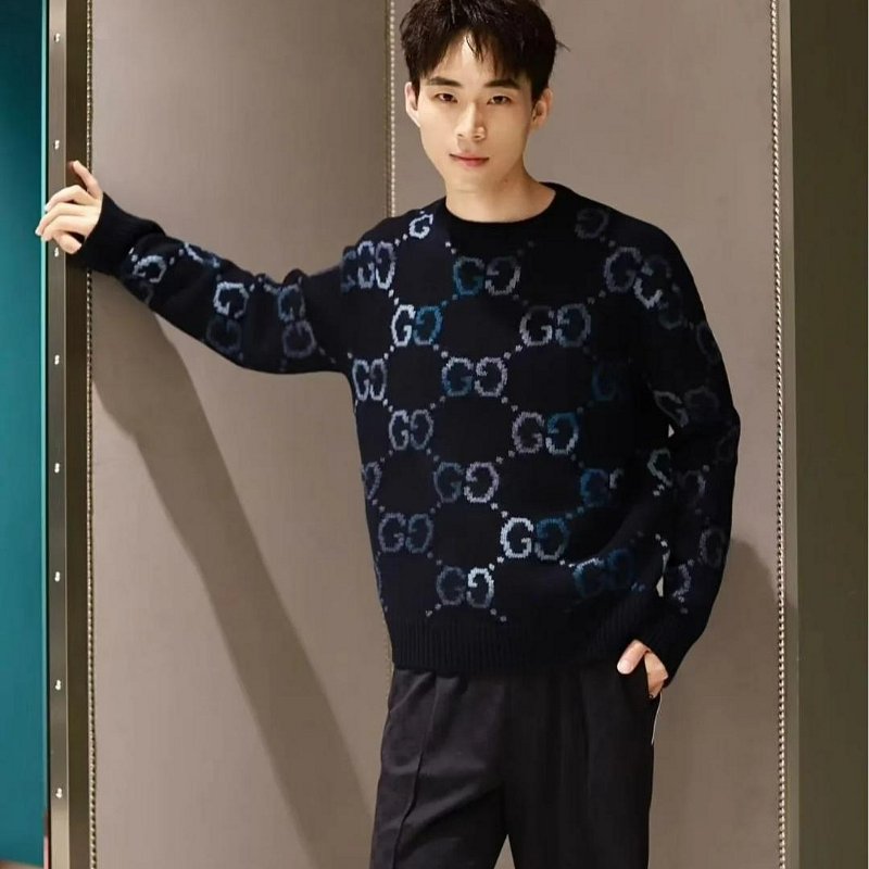 💎Han's house精品服飾💎GUCCI 滿版 漸層 GG 針織 羊毛 毛衣 ‎‎現貨 XS ～ S 原價51100-6