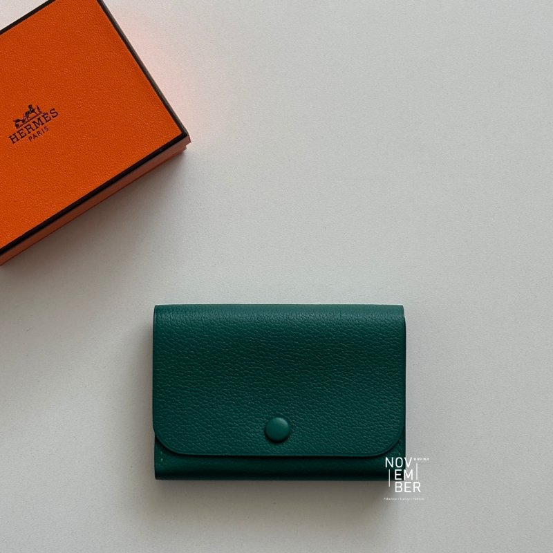 99新🆕 Hermès 愛馬仕 綠色卡包-1