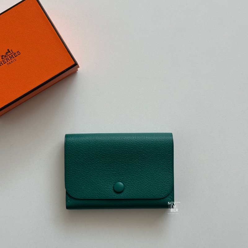 99新🆕 Hermès 愛馬仕 綠色卡包-3