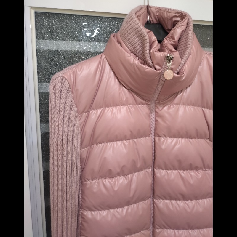 Moncler 粉色羽絨拼毛線針織外套-5