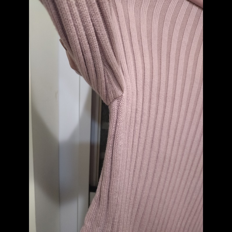 Moncler 粉色羽絨拼毛線針織外套-16