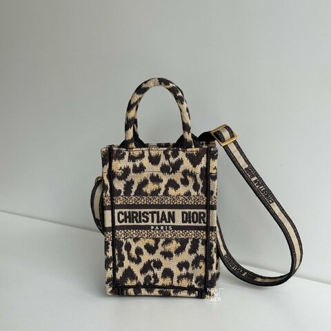 99新🆕 Dior 迪奧 Book Tote Mini 棕色豹紋