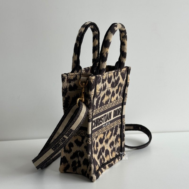 99新🆕 Dior 迪奧 Book Tote Mini 棕色豹紋-3