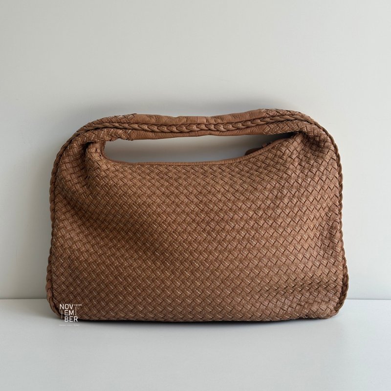 99新🆕 Bottega Veneta BV 奶茶色編織Hobo包-0
