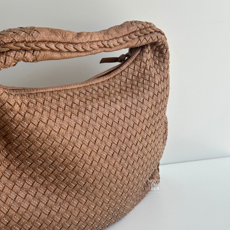 99新🆕 Bottega Veneta BV 奶茶色編織Hobo包-2