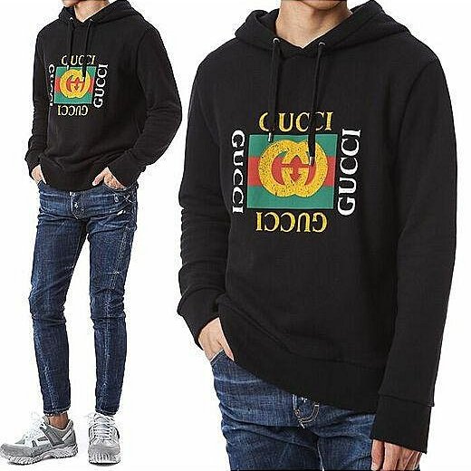 💎Han's house精品服飾💎GUCCI 復古 LOGO 連帽衛衣 大學T 現貨 XL-5