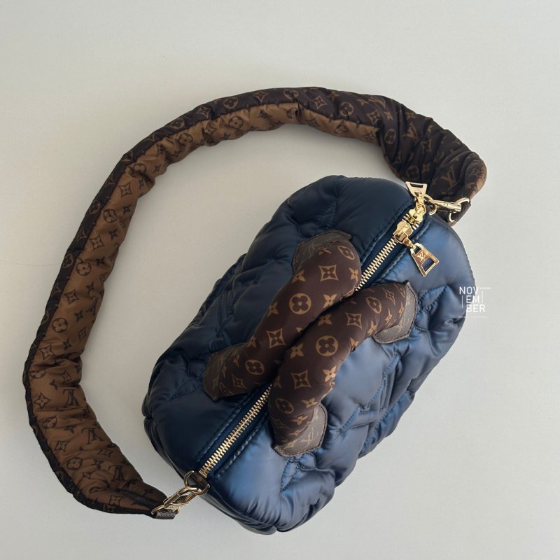 99新🆕 Louis Vuitton LV 路易威登 Bandoulière Speedy 25 炫藍色老花背帶-4
