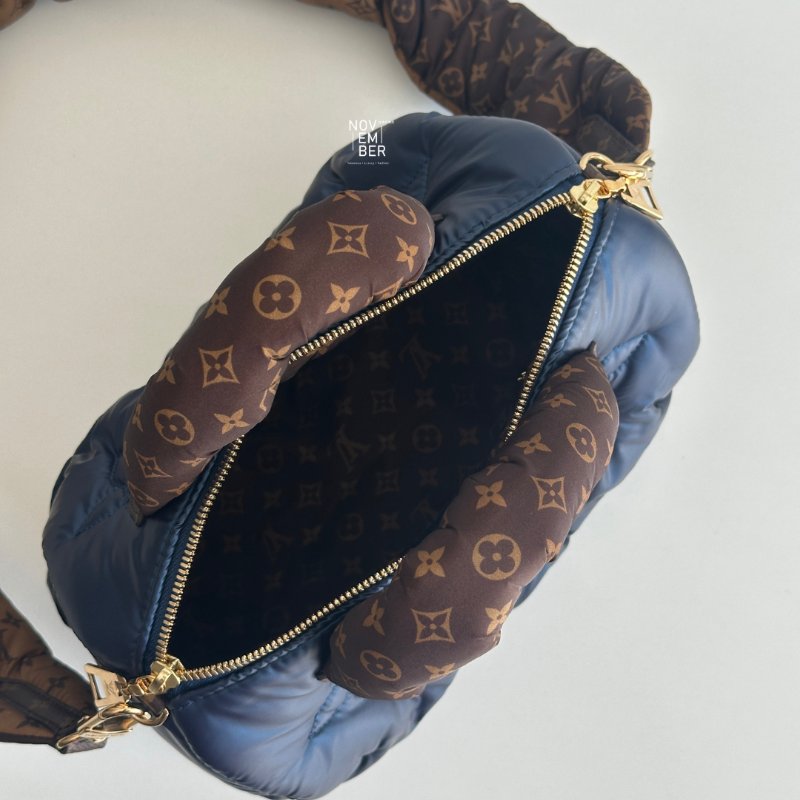 99新🆕 Louis Vuitton LV 路易威登 Bandoulière Speedy 25 炫藍色老花背帶-5