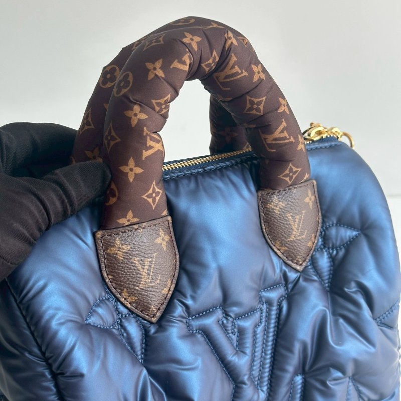 99新🆕 Louis Vuitton LV 路易威登 Bandoulière Speedy 25 炫藍色老花背帶-9