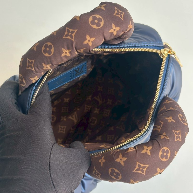 99新🆕 Louis Vuitton LV 路易威登 Bandoulière Speedy 25 炫藍色老花背帶-10