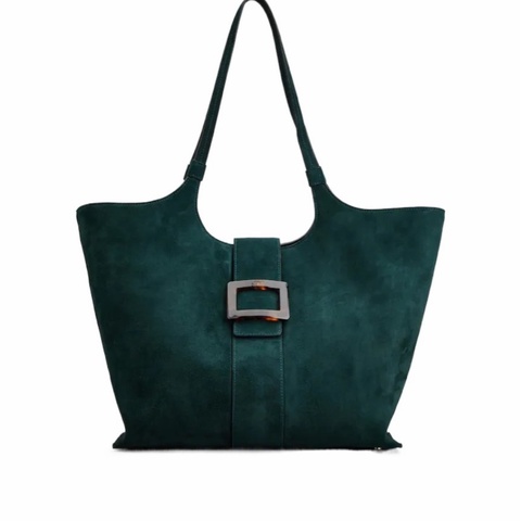 Roger Vivier 女士 Belle Vivier 中號絨面購物袋均碼碼中號、43cm*19cm*26cm