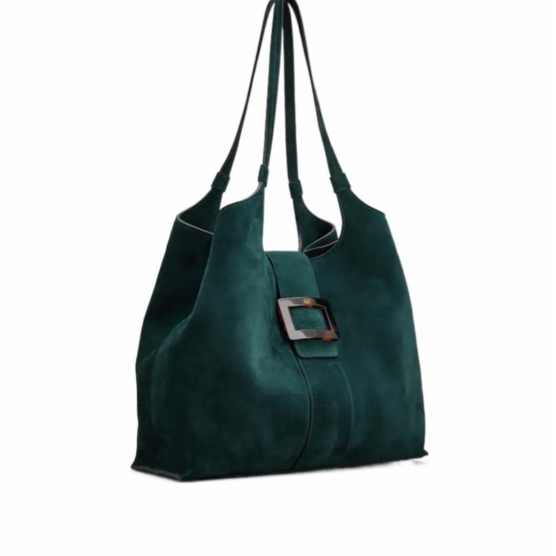 Roger Vivier 女士 Belle Vivier 中號絨面購物袋均碼碼中號、43cm*19cm*26cm-1