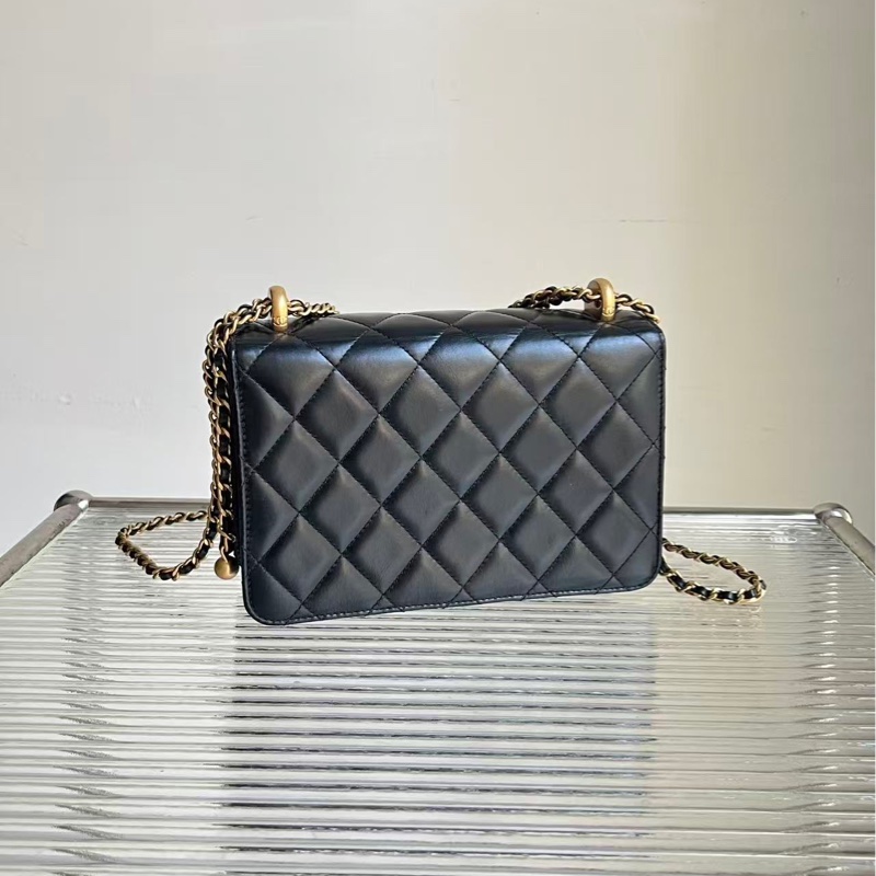 Chanel/香奈兒黑金雙金珠大號,金珠可調節鏈條尺寸絕美,尺寸:22 × 14 × 8-2