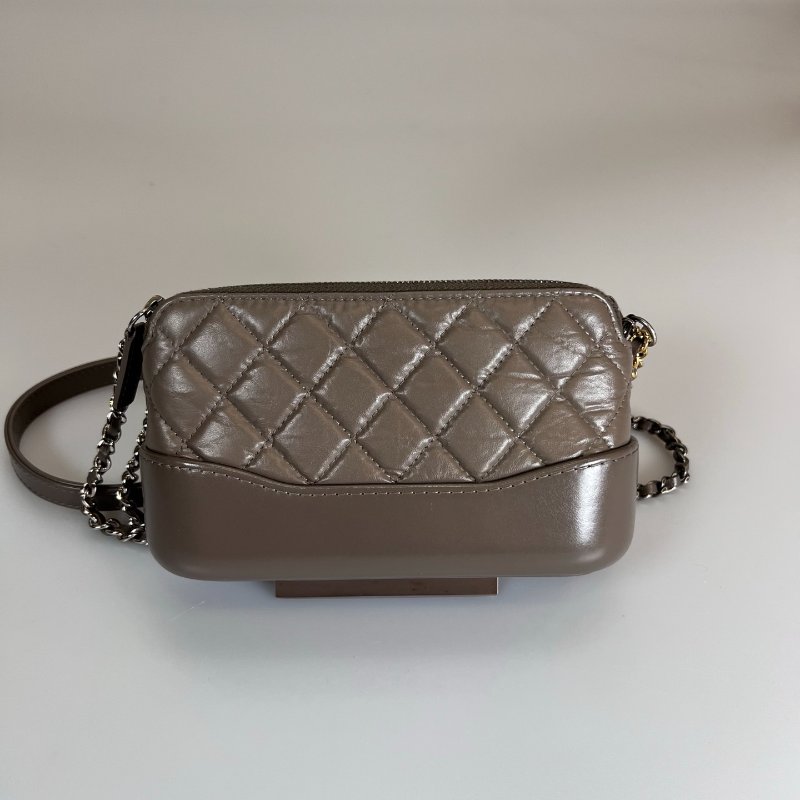CHANEL 流浪包雙層WOC 包 MINI 大象灰 A94505/保卡款26開-1