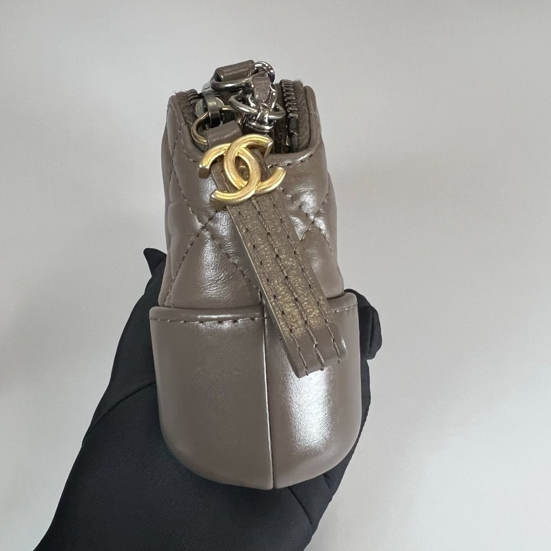 CHANEL 流浪包雙層WOC 包 MINI 大象灰 A94505/保卡款26開-2