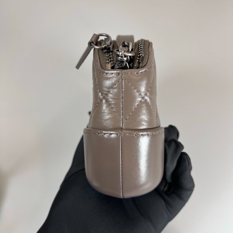 CHANEL 流浪包雙層WOC 包 MINI 大象灰 A94505/保卡款26開-3