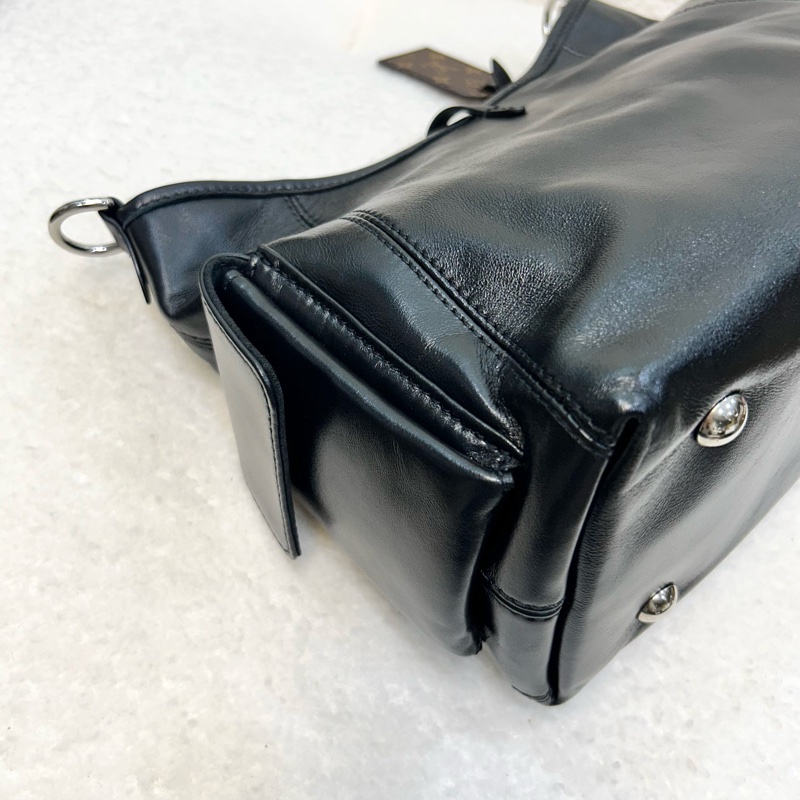LV 黑武士大全配Louis Vuitton 黑色小羊皮 CarryAll Cargo Vibe PM 肩背包 原花拼接 M24861-21