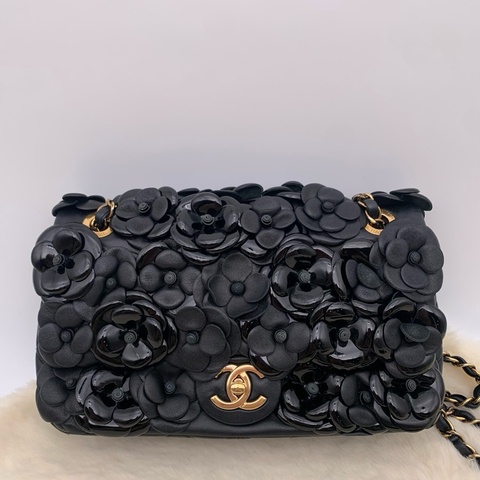 Chanel 香奈兒 黑色山茶花 手工縫製立體花瓣 限定款