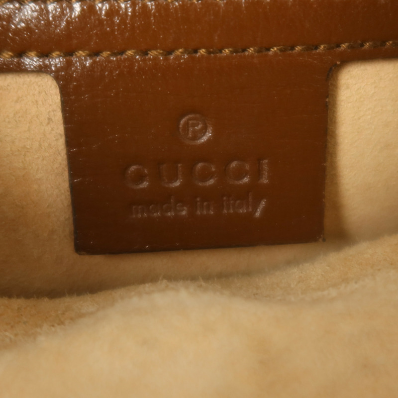 GUCCI 塗層帆布Horsebit 1955金扣肩背袋-6