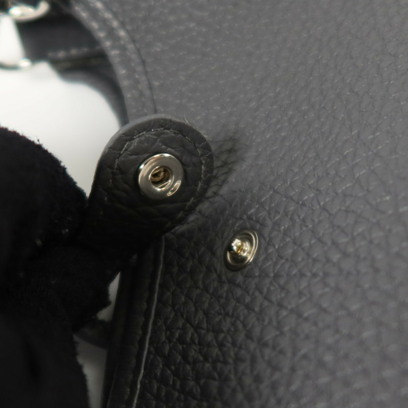 HERMES Clemence皮革Evelyne TPM銀扣肩背袋Gris Misty-8