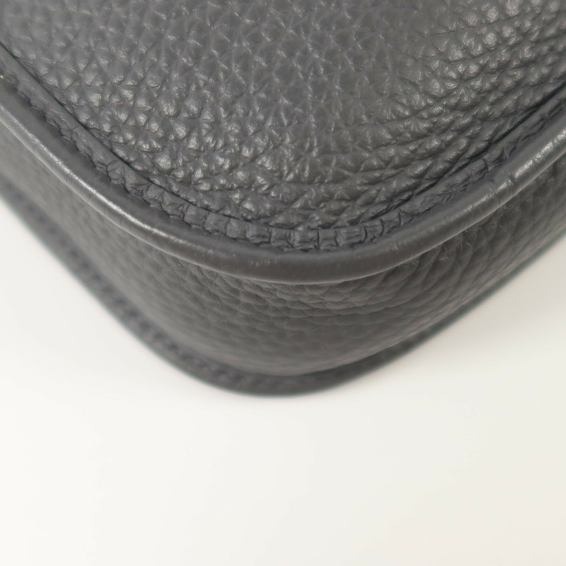 HERMES Clemence皮革Evelyne TPM銀扣肩背袋Gris Misty-9