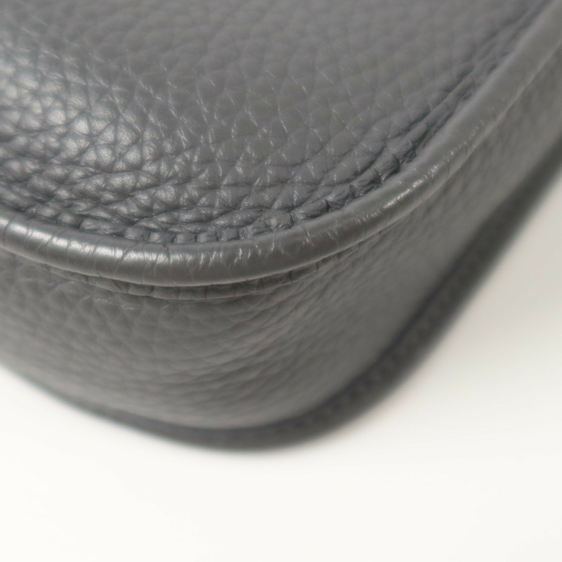 HERMES Clemence皮革Evelyne TPM銀扣肩背袋Gris Misty-10