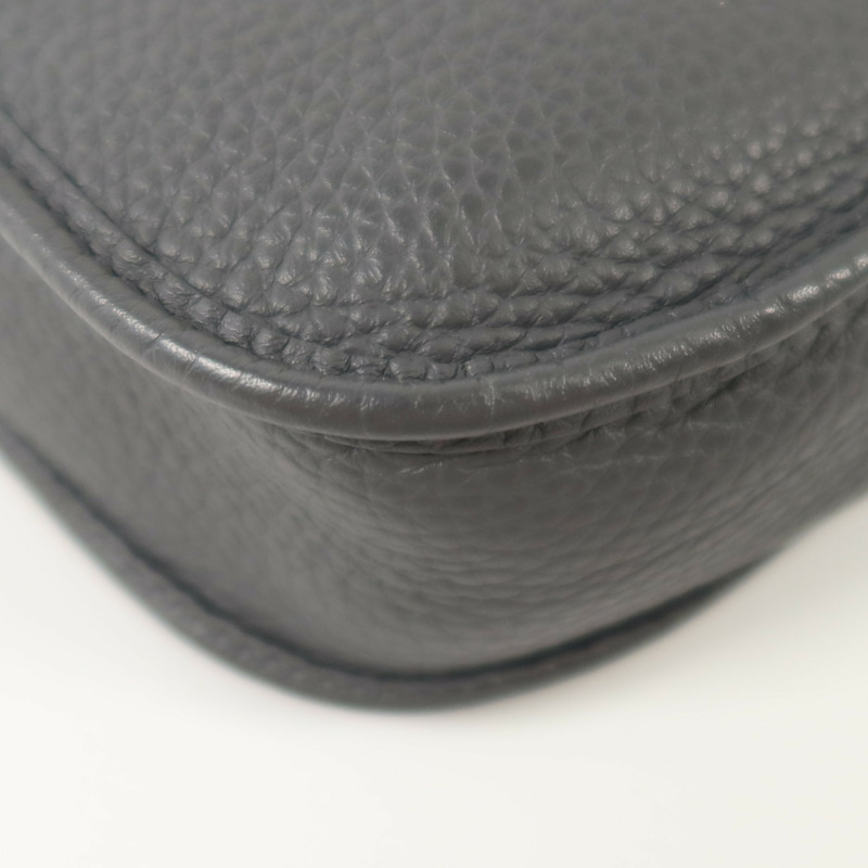 HERMES Clemence皮革Evelyne TPM銀扣肩背袋Gris Misty-11