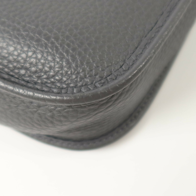 HERMES Clemence皮革Evelyne TPM銀扣肩背袋Gris Misty-12