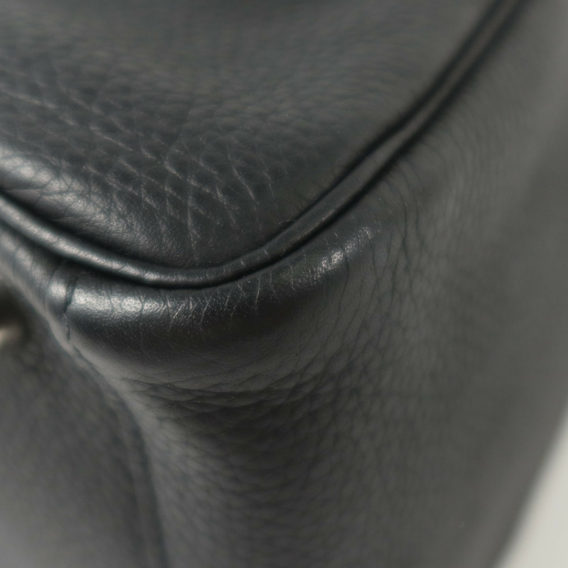 HERMES Clemence皮革Lindy 30銀扣手挽肩背兩用袋Noir-11