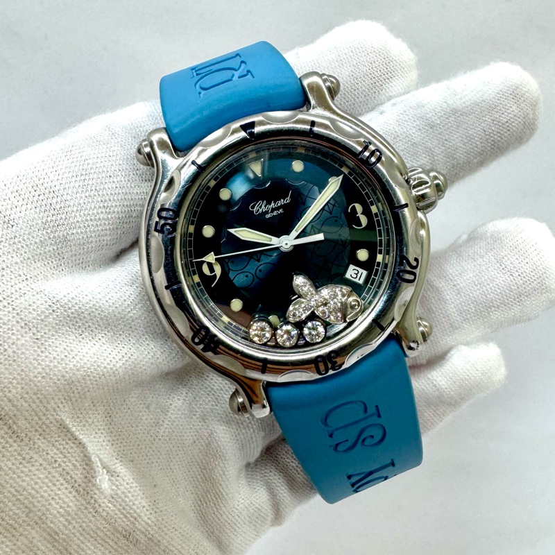 CHOPARD Happy Fish 漂浮魚鑽腕錶 4鑽-0