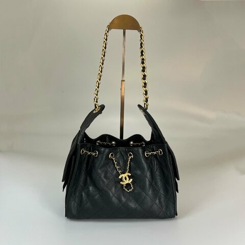 CHANEL 25 BAG 荔枝黑金 小號 AS5631/晶片款