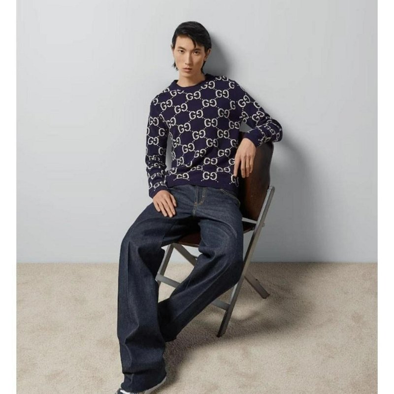 💎Han's house精品服飾💎GUCCI 滿版 GG 針織 羊毛 毛衣 現貨 ‎‎S ～ M 原價38800-1