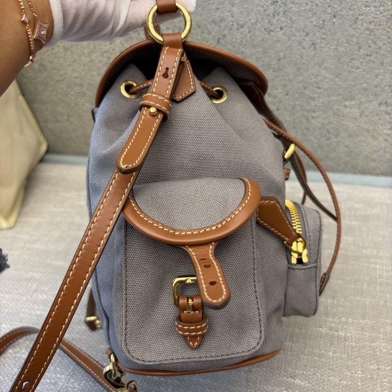 ✨MIUMIU/繆繆 25年限定款 白蘭地灰帆布雙肩包 99新正品保真-6