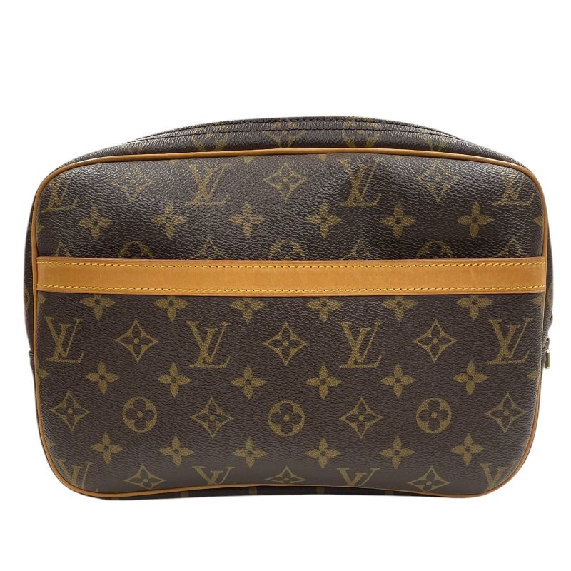 LOUIS VUITTON 路易威登 M45254  REPORTER PM 郵差包 PVC帆布 老花 棕色 金釦-1
