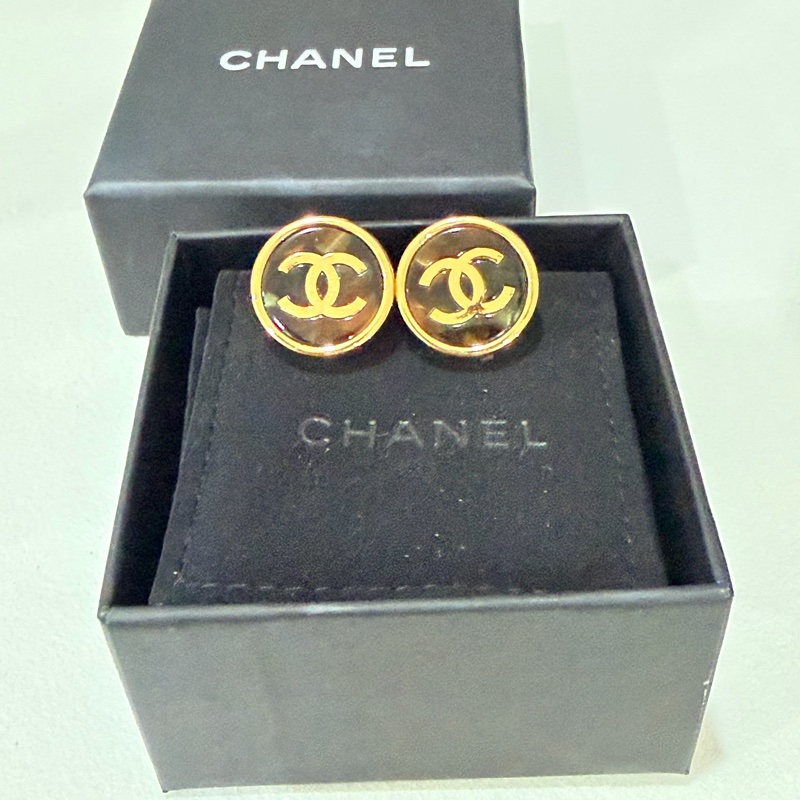 Chanel淡水琥珀耳環-4