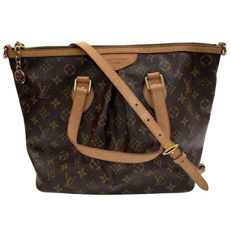LOUIS VUITTON 路易威登 M40145  PALERMO PM 兩用托特包 PVC帆布 老花 棕色 金釦-0