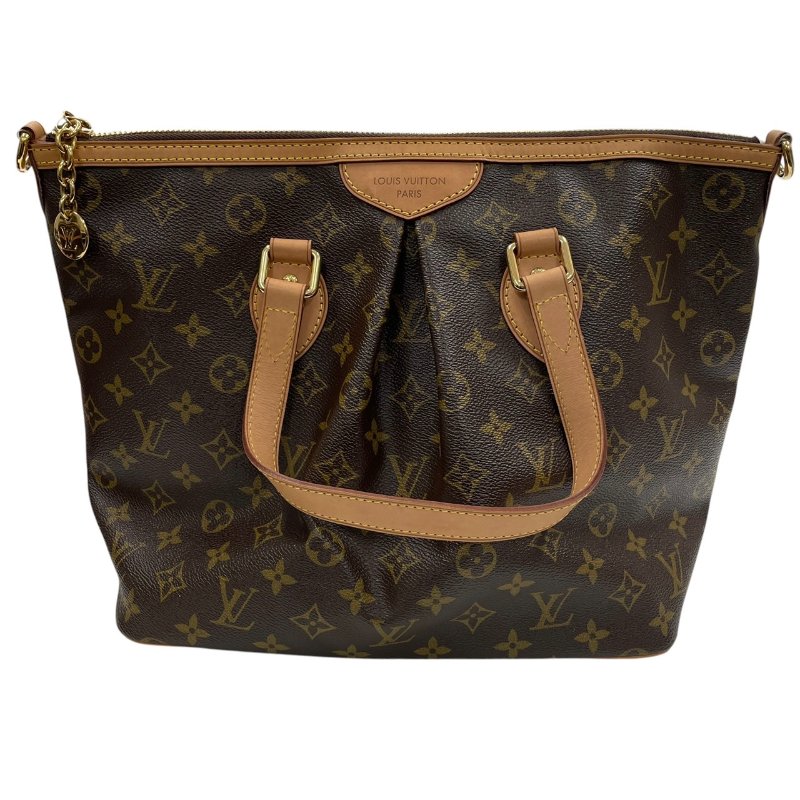 LOUIS VUITTON 路易威登 M40145  PALERMO PM 兩用托特包 PVC帆布 老花 棕色 金釦-1