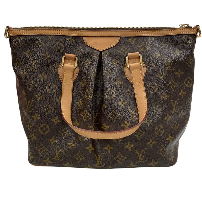 LOUIS VUITTON 路易威登 M40145  PALERMO PM 兩用托特包 PVC帆布 老花 棕色 金釦-2
