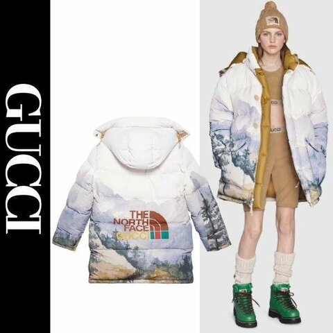 💎Han's house精品服飾💎 GUCCI 聯名 The North Face 羽絨 連帽可拆 外套 原價 95000